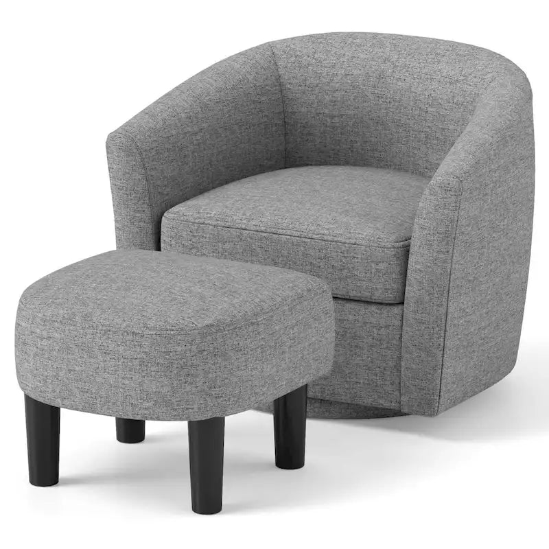 Fauteuil pivotant avec repose-pieds et dossier incurvé